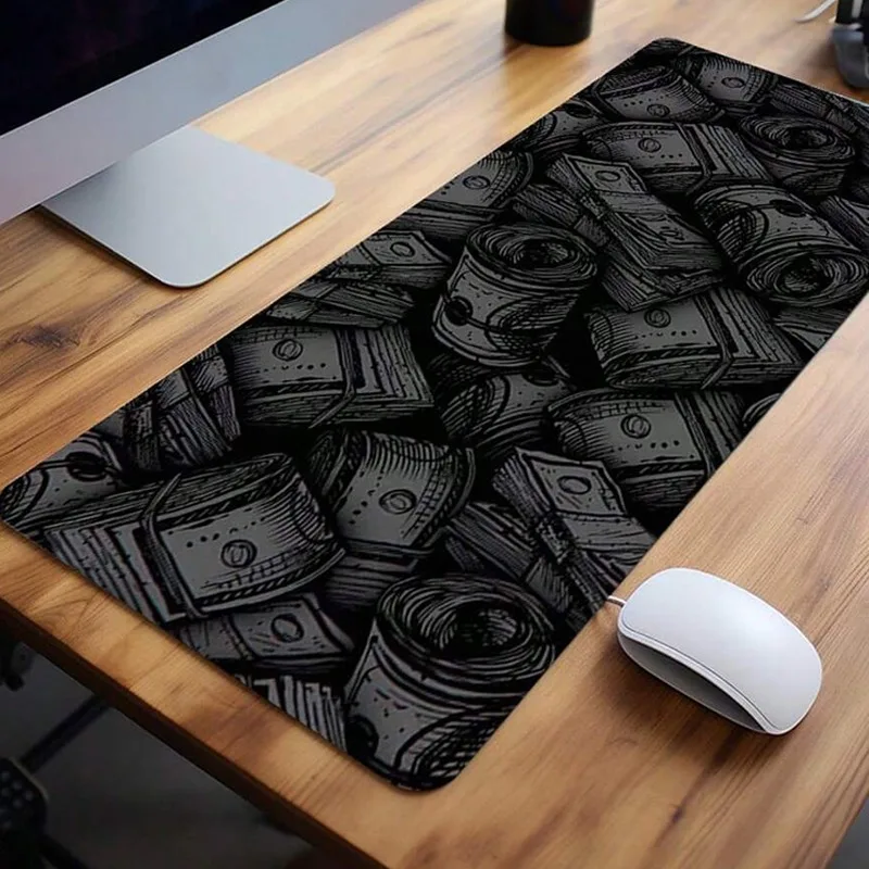 Cool Dollar Mouse podložka Dlhá neplatná nepremokavá čierna a biela myš