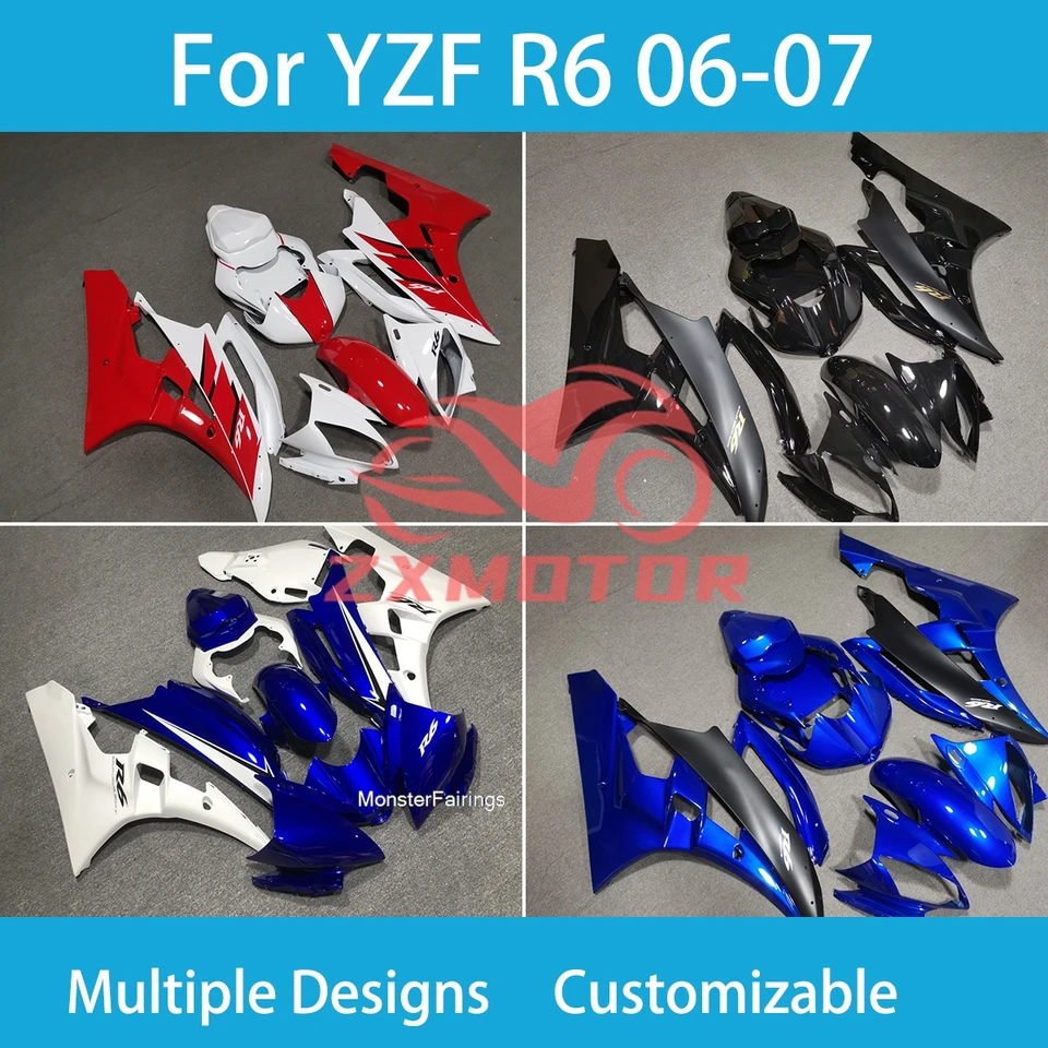 Cool Faquing Kit pre Yamaha R6 06 07 ZXMT ABS Rebu Motorcycle Motorcycle Prispôsobiteľné Fairings R6 2006 2007