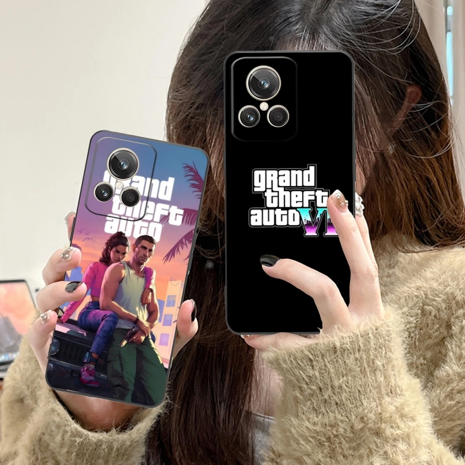 Cool GTA GRA Grand Mobile Mobile Case pre Realme GT 2 9i 8i 7i Pro X50 X2 C25 C21 C20 C11 C1 C3 C3