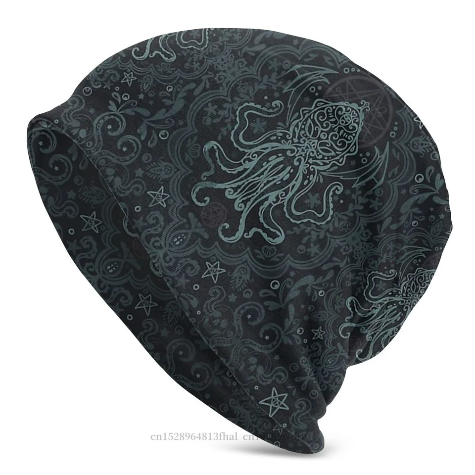 Cool kapota homme zimná teplá pletený klobúk Cthulhu Mythos Lovecraft Horror Veľký starý starý lebky Čiaty čiapky pre mužov Ženy