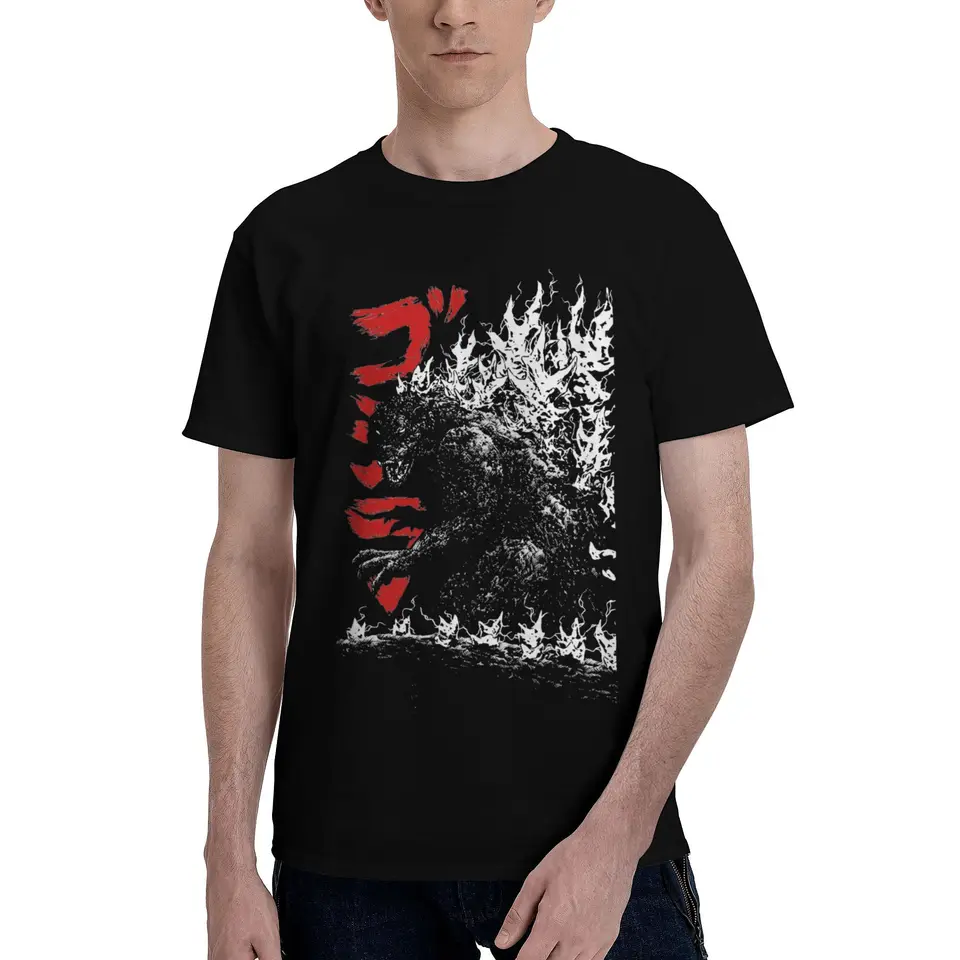 Cool Monster G-Godzillas T košeľa muži čistý bavlnený humor Tričko Crew Neck Kaiju Monster Tees s krátkym rukávom oblečenie darček
