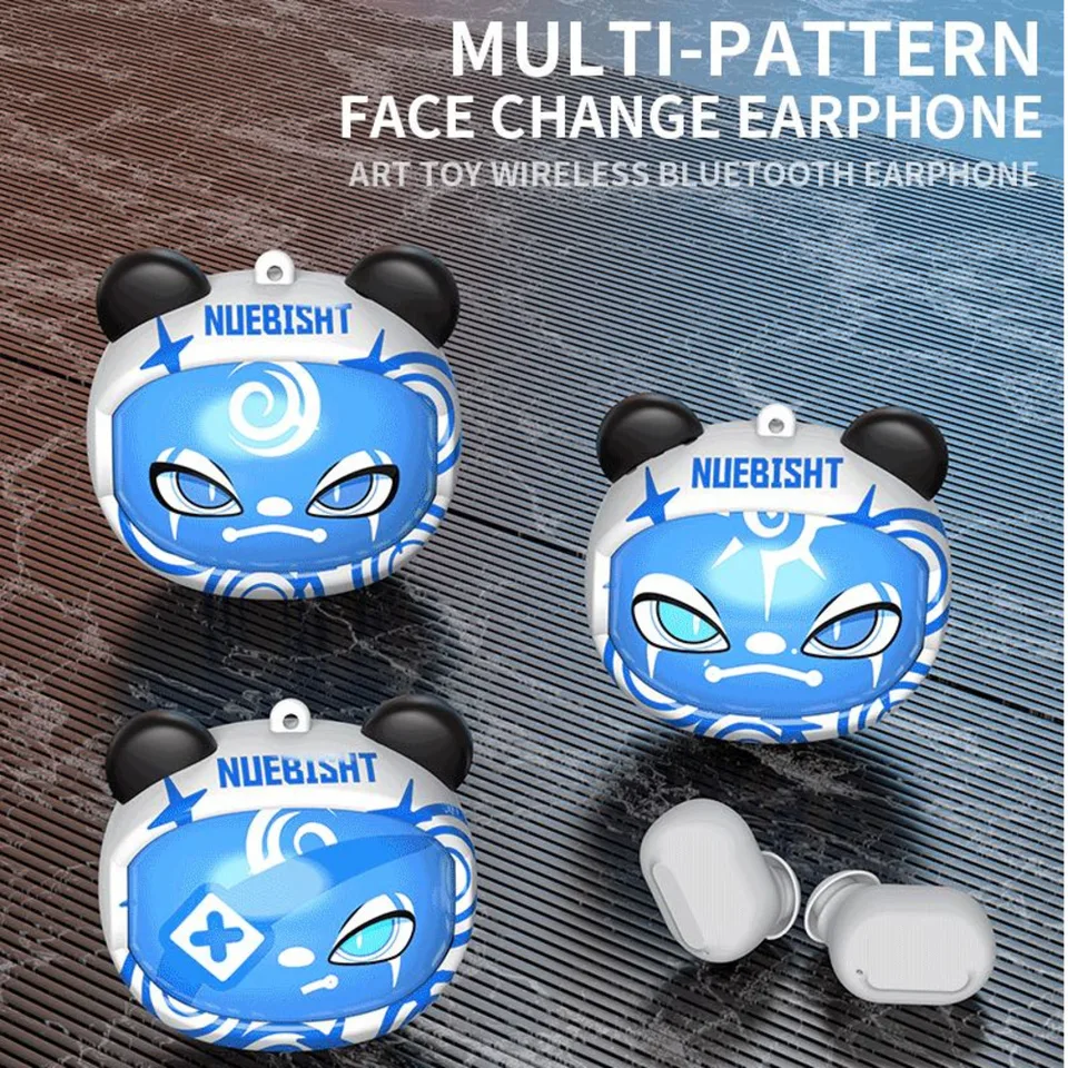 Cool Monster In-u uší bezdrôtové bluetooth hluk Zrušiť uši mobily Trendy Zmena tváre Kreačný dizajn Magnetické slúchadlá pre chlapca darček