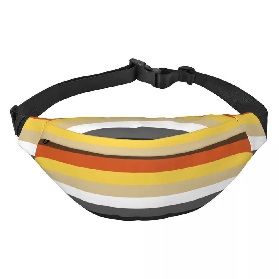 Cool Solid Bear Pride Flag Fanny balenie pre cestovanie turistiku Ženy Men gay lgbt glbt pras crossbody pasáre vrecko na telefón Peniaze Penovu puzdro
