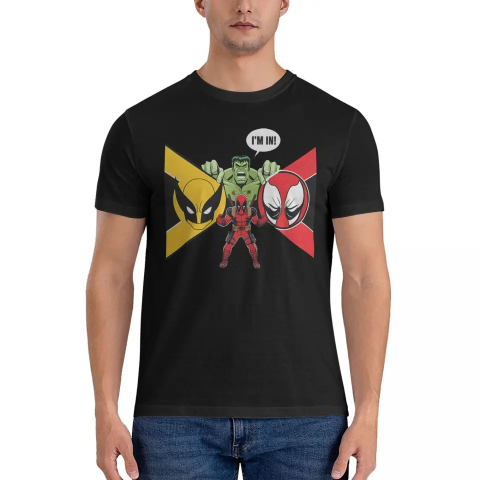 Cool som v lámaní tričku BAOCLWERINE pre mužov krk posádka 100% bavlnené tričká Marvel X-Man Deadpool & Wolverine krátke rukávy T T