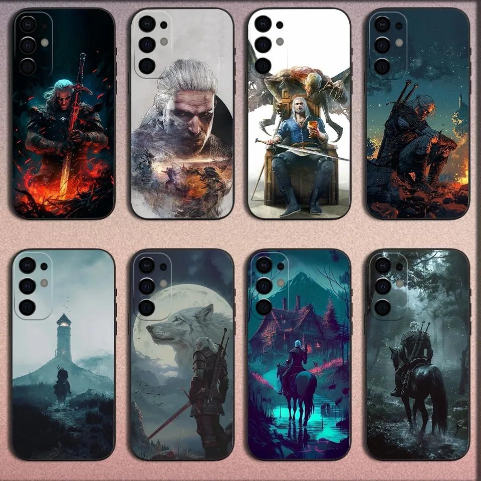 Cool T-Witcher 3 Telefónový puzdro pre Samsung S25, S24, S21, S22, S23, S30, Ultra, S20, Plus, Fe, Lite, Note, 10,9,5 G čierny mäkký kryt
