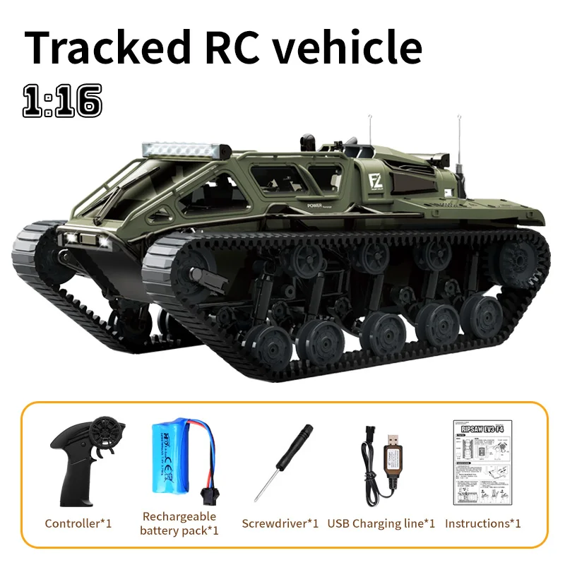 Coolbank diaľkový ovládač Crawler High Speed ​​Tank Off-Road 4WD RC CAR 2,4 GHz RC Army Truck 1/16 Drift Tank RC Tank pre deti dospelý