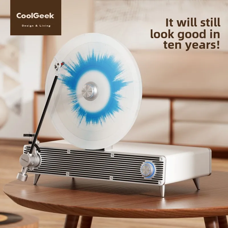 Coolgeek VS-01 Vertikálny vinyl prehrávač Bluetooth Reproduktor integrovaný retro fonografický reproduktor