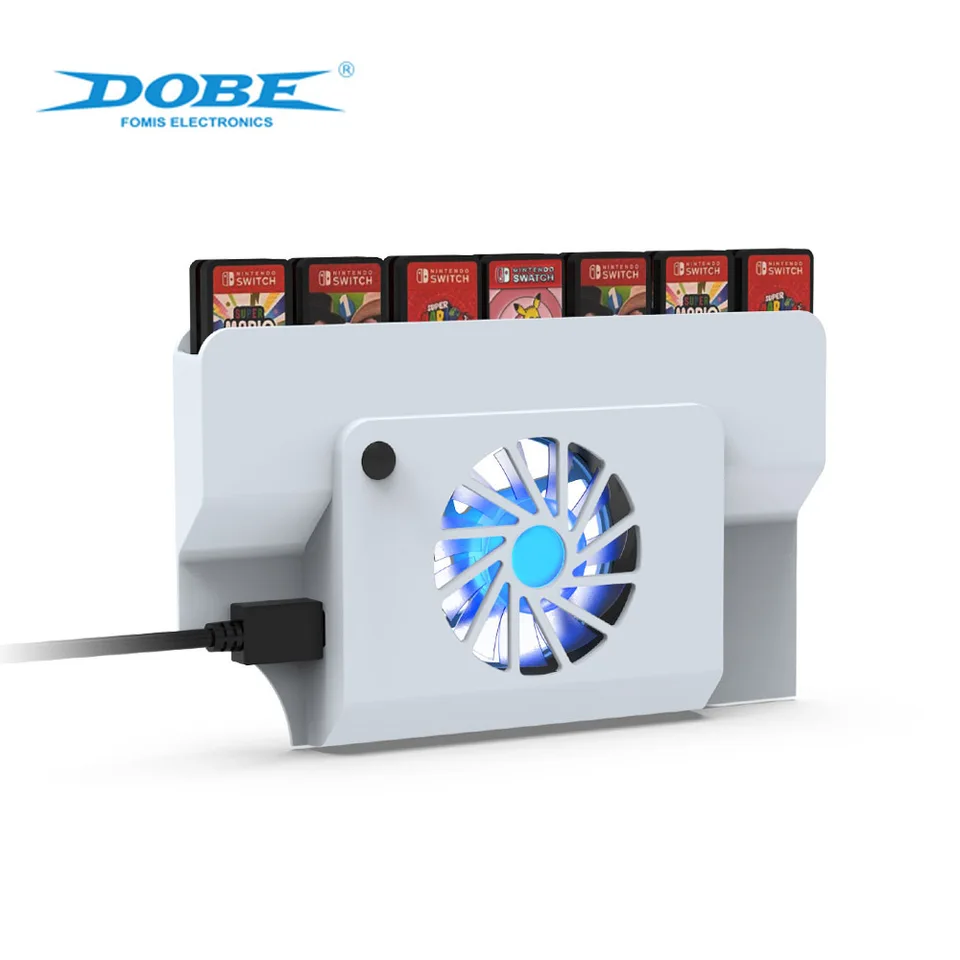 Cooling ventilátor externej hernej konzoly pre prepínač OLED CONSOL COOLER BASE LED dióda rozptyl tepelného rozptylu s hernou kartou slotom