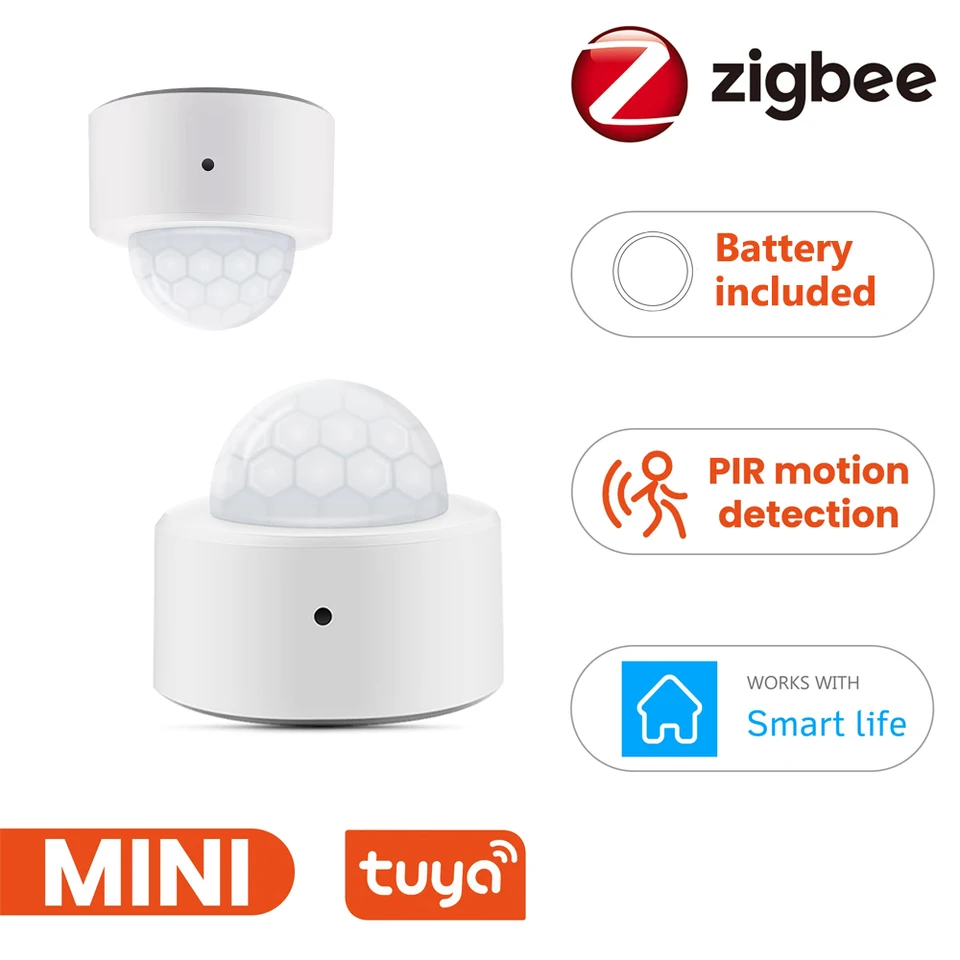 Coolo Tuya Zigbee Mini Pir Sensor Sensor Smart Home Security Sensor Sensor Sensor Smart Life Funguje s domom Amazon Alexa Google