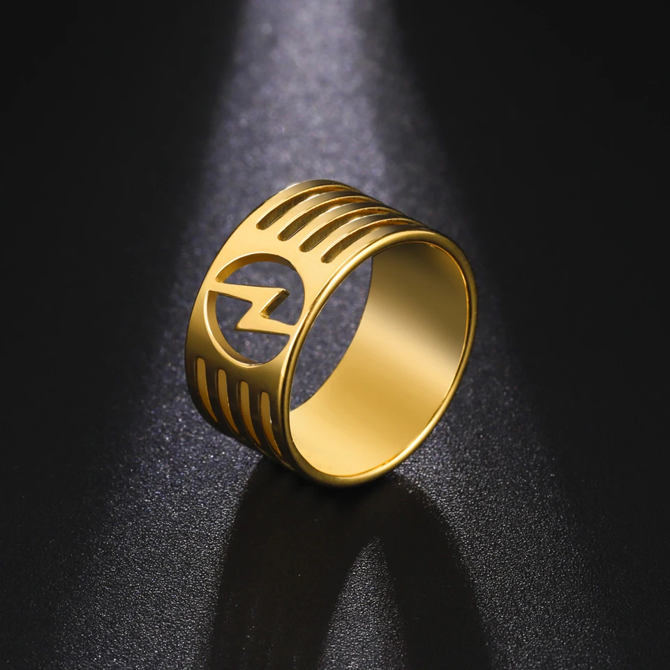 Cooltime Fashion Lightning Rings for Women Men z nehrdzavejúcej ocele Lucky Punk Hip Hop Fing Rings Darček Darček Darček