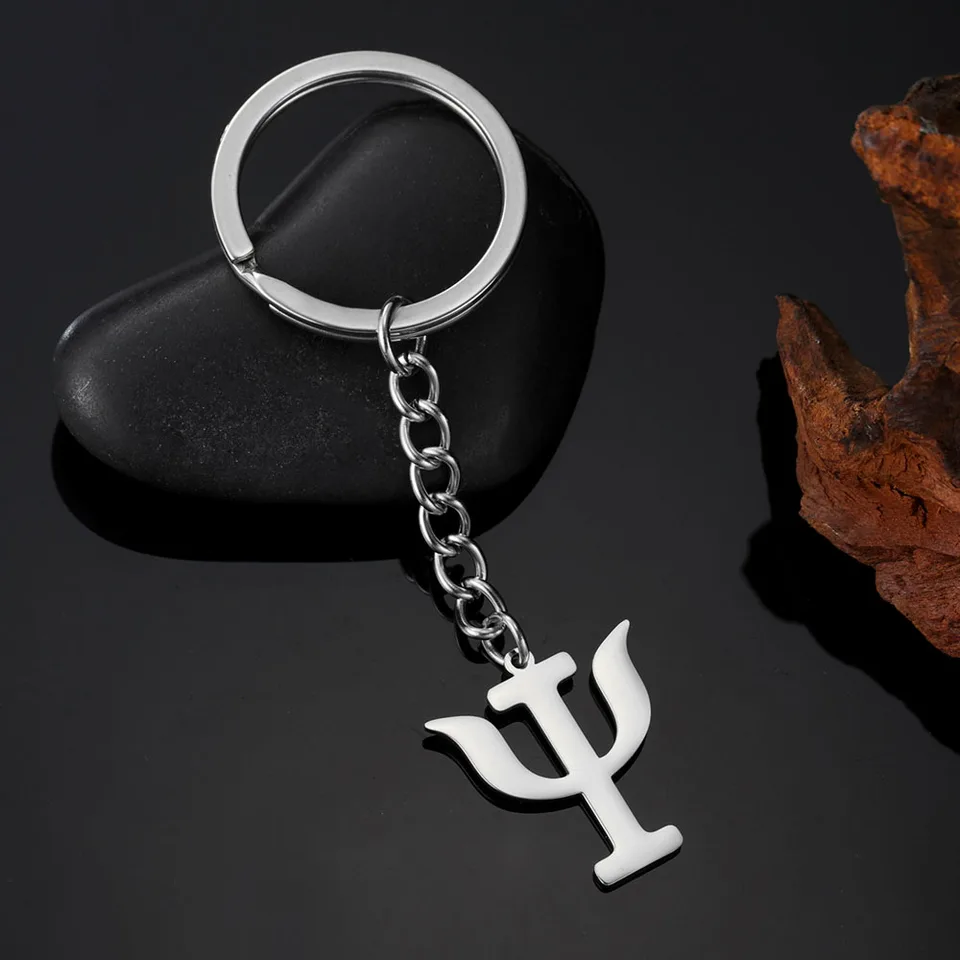 Cooltime z nehrdzavejúcej ocele Grécky list psi symbol Keychain Psychológia Medical Keyring Grécke šperky darčeky pre ženy