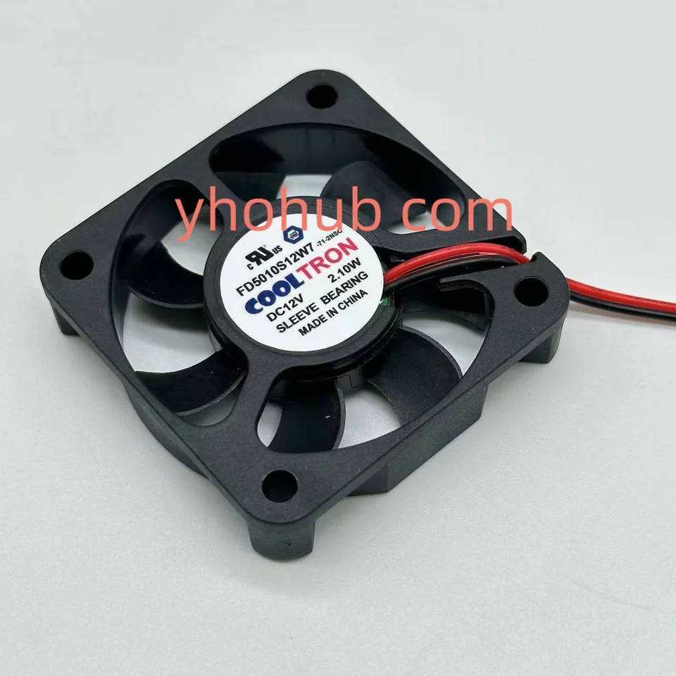 Cooltron FD5012S12W7 DC 12V 2,10W 50x50x10 mm 2-vodičový server chladiaci ventilátor
