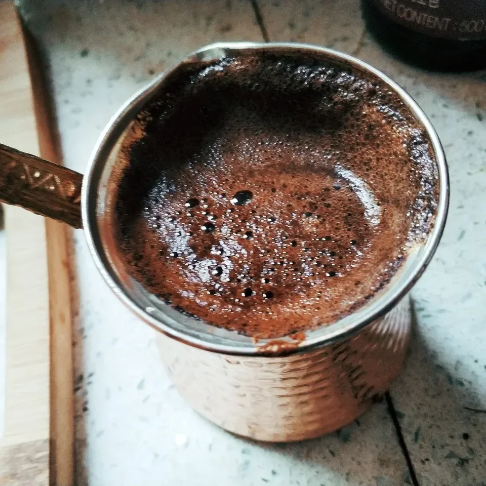 Copper for Turk Wooden Coffee Ruck Rucking Pot Turkish Cafeteria Cevze Cezve