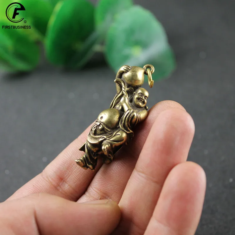 Copper Maitreya Buddha Miniatúry Figuríny Mince Mosadzné malé sochy Ozdoby Domáce dekorácie remeslo pre výzdobu automobilov