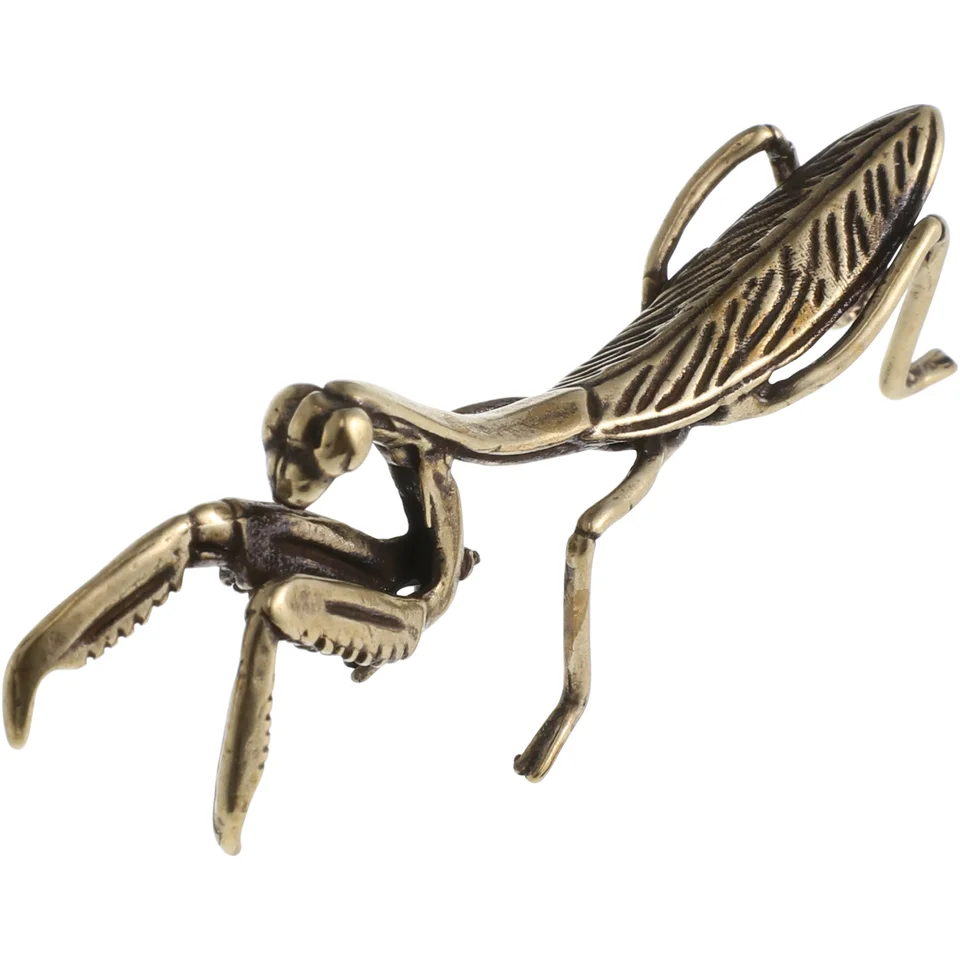 Copper Mantis Ornament Vintage Decor Craft Home Tabletop zdobenie Desktop Mosadz socha remeslá Goldendoodle