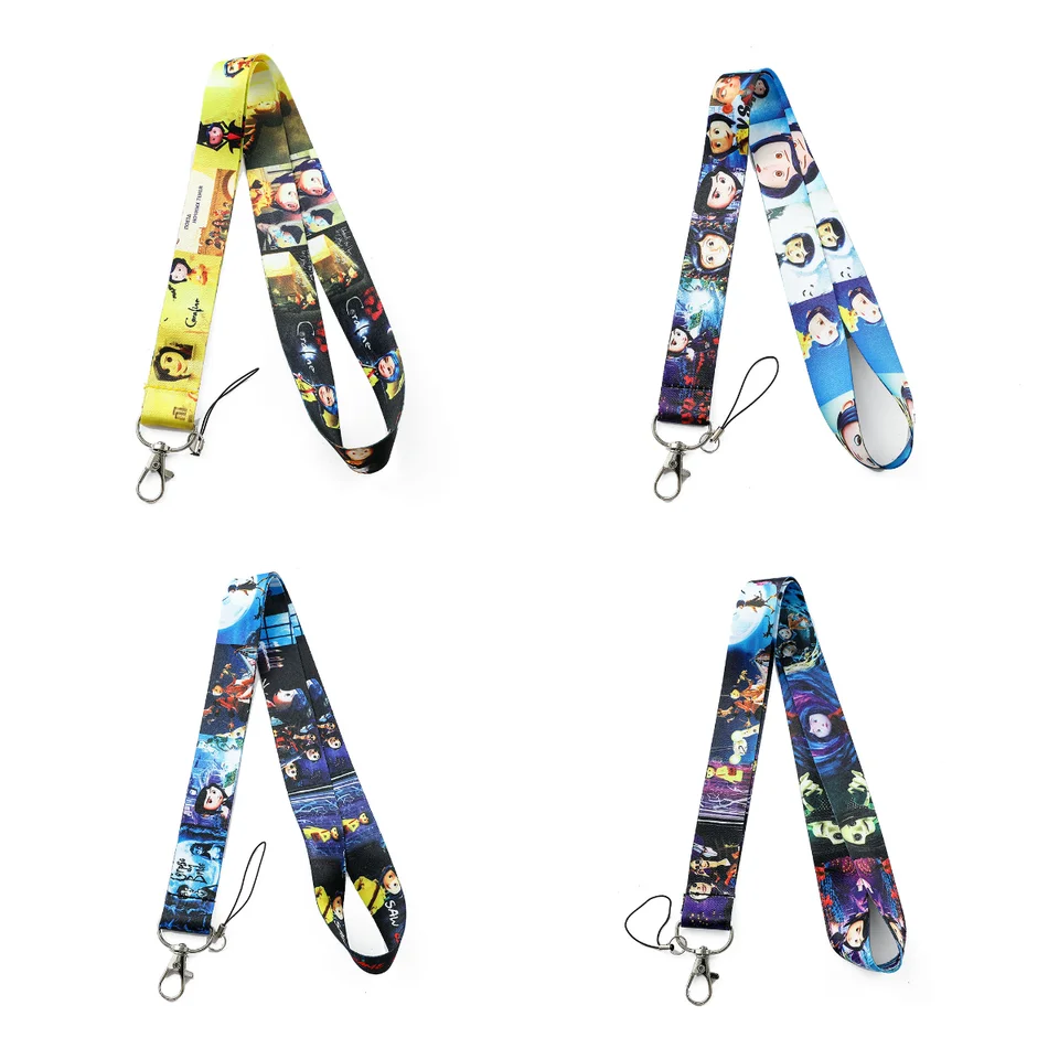 Coraline a tajné držiaky dverí Lanyards Dievčatá Dievčatá Dvere Card Case Puzdro zavesenie lana odznak držiak na prask