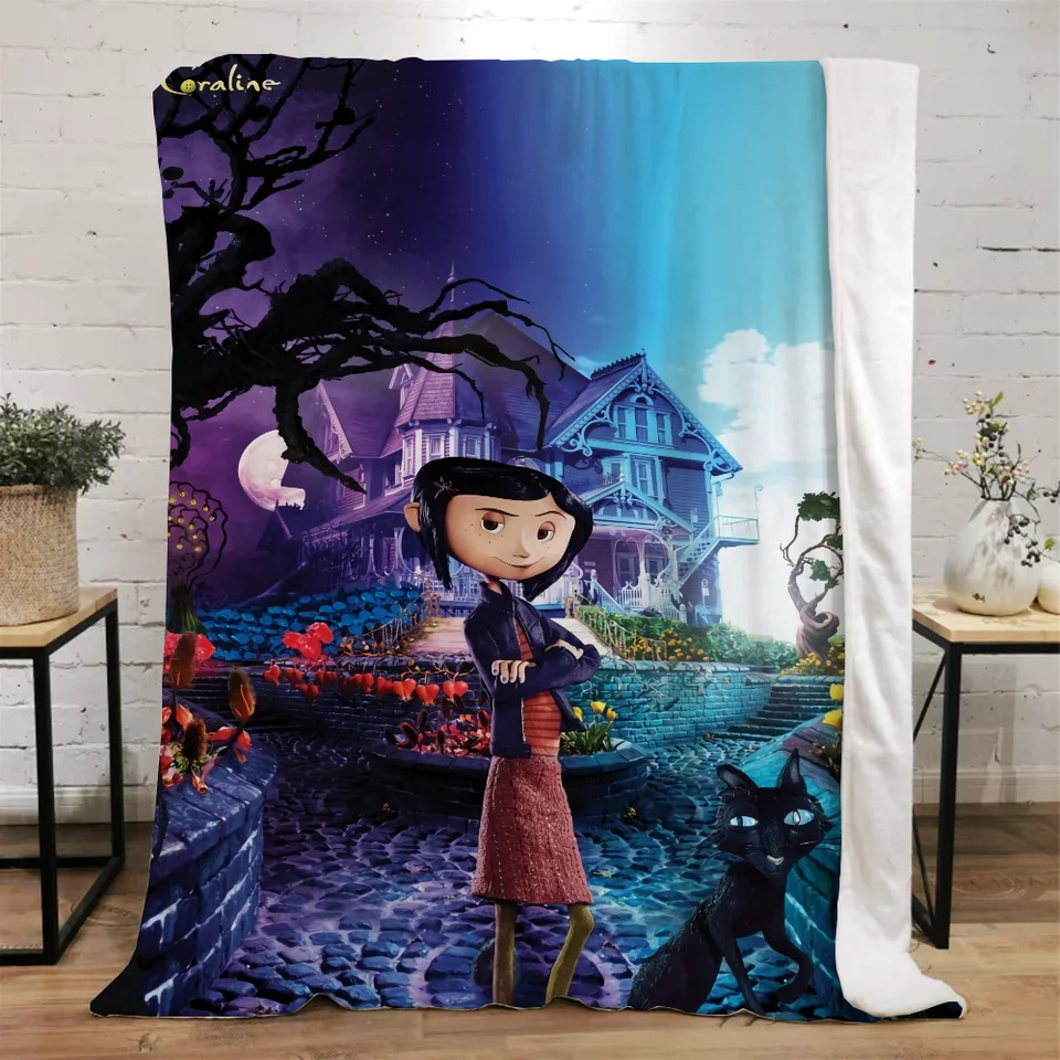Coraline Fleece Drave King Veľkosť nadýchané mäkké prikrývky a hody posteľ Vyhoďte domáci interiér mikrovlákno, pletená koleno koleno &