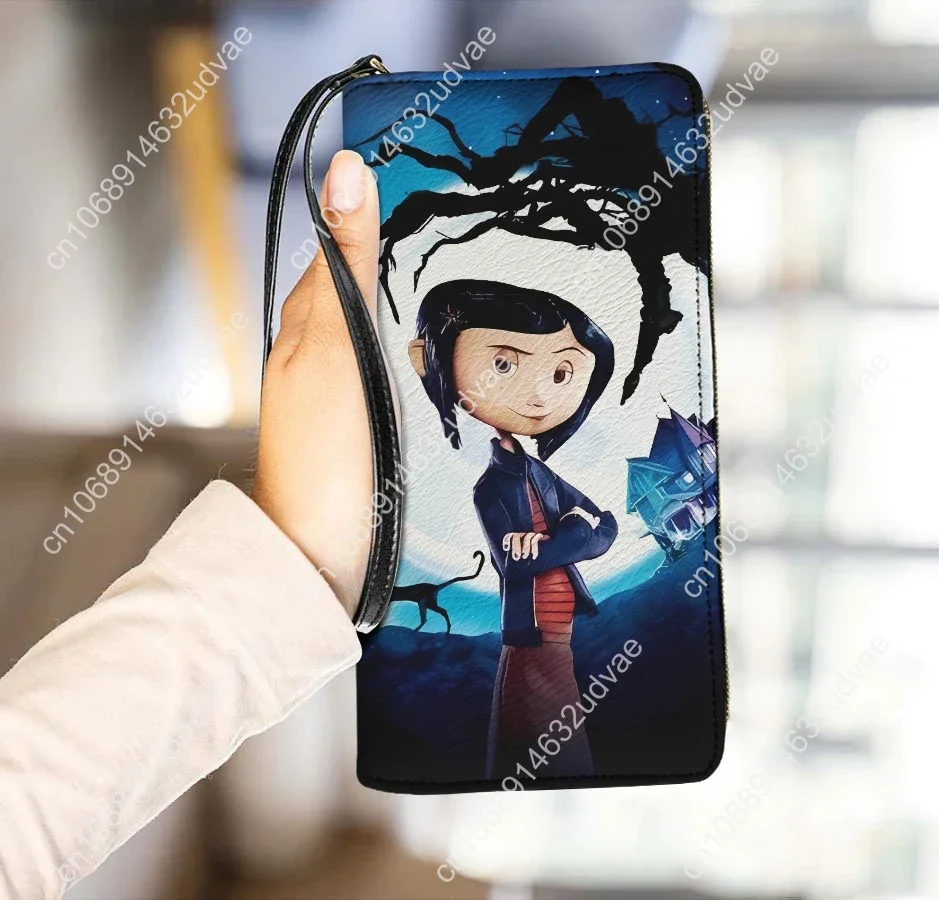 Coraline The Secret Door Print Women Peňaženka Elegantná večierok Držica karty držiteľ Clutch móda kožená spojka Bolsos de mujer