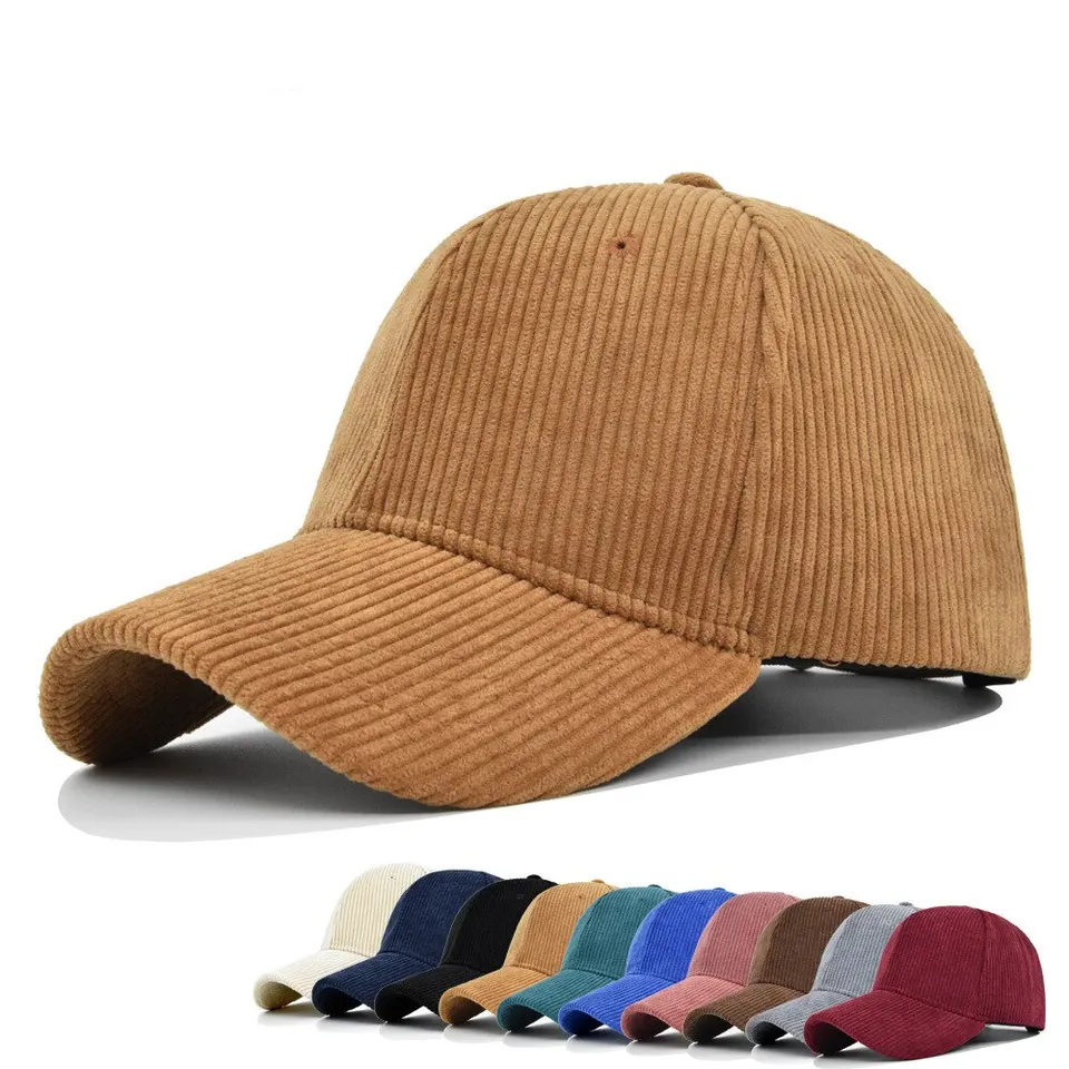 Corduroy Hat Korean Version Ins baseball Cap Korean Versity Vestrabile show tvár malé zakrivené odkvape