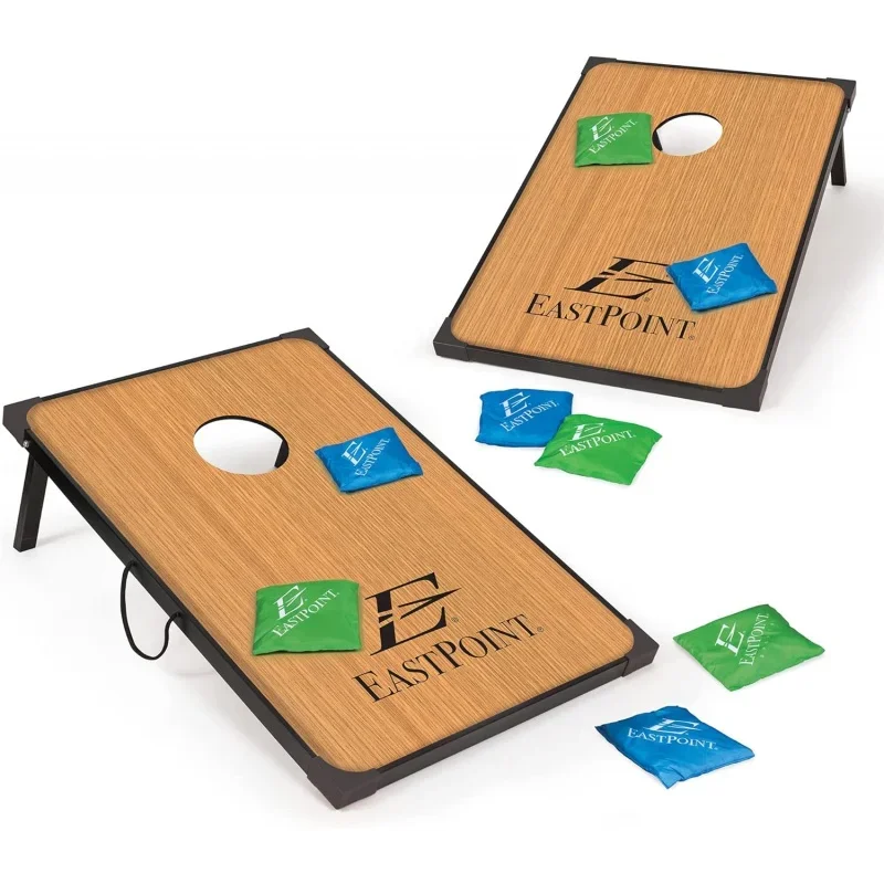 Cornhole Game Set Bean Bag Toss MDF - 2 'W x 3' L - Vstavané úložné priestory, pohodlné rukoväte pre nosenie a 8 prémiových tašiek z fazule