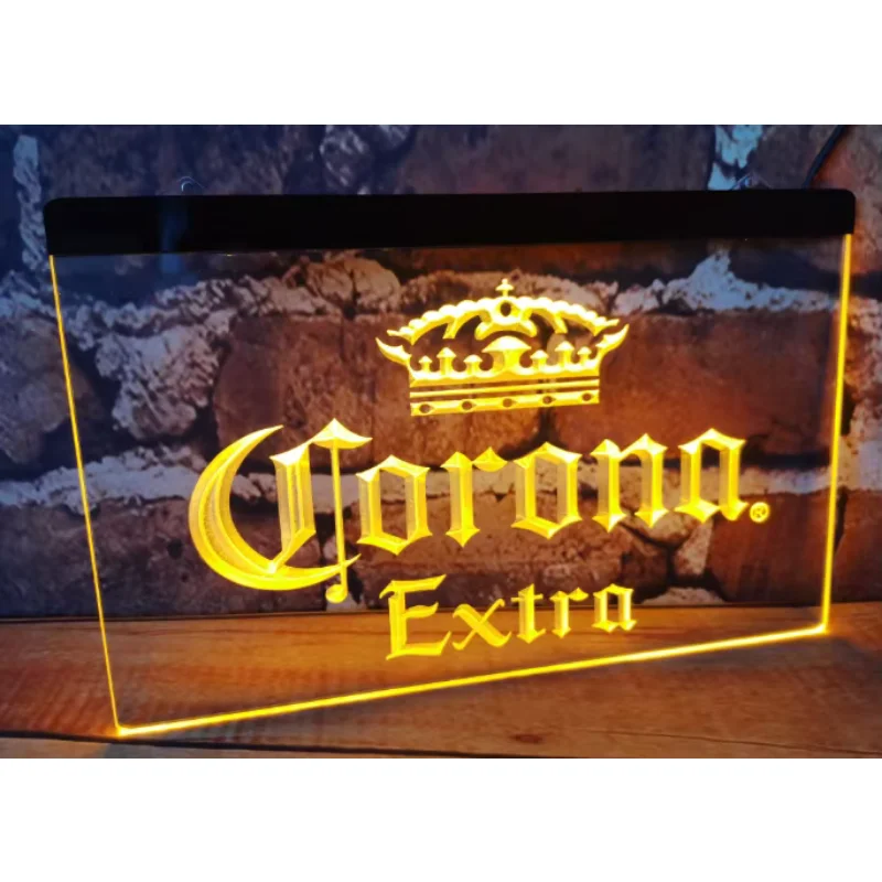 Corona Extra Beer Bar Pub 3D Signs Cafe LED Neon Light Sign Home Decor Crafts B42