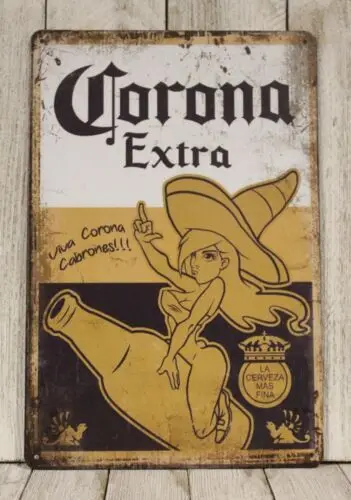 Corona Tin Sign Metal Plaght Bar Bar mexická reštaurácia vintage štýl Ad d xz