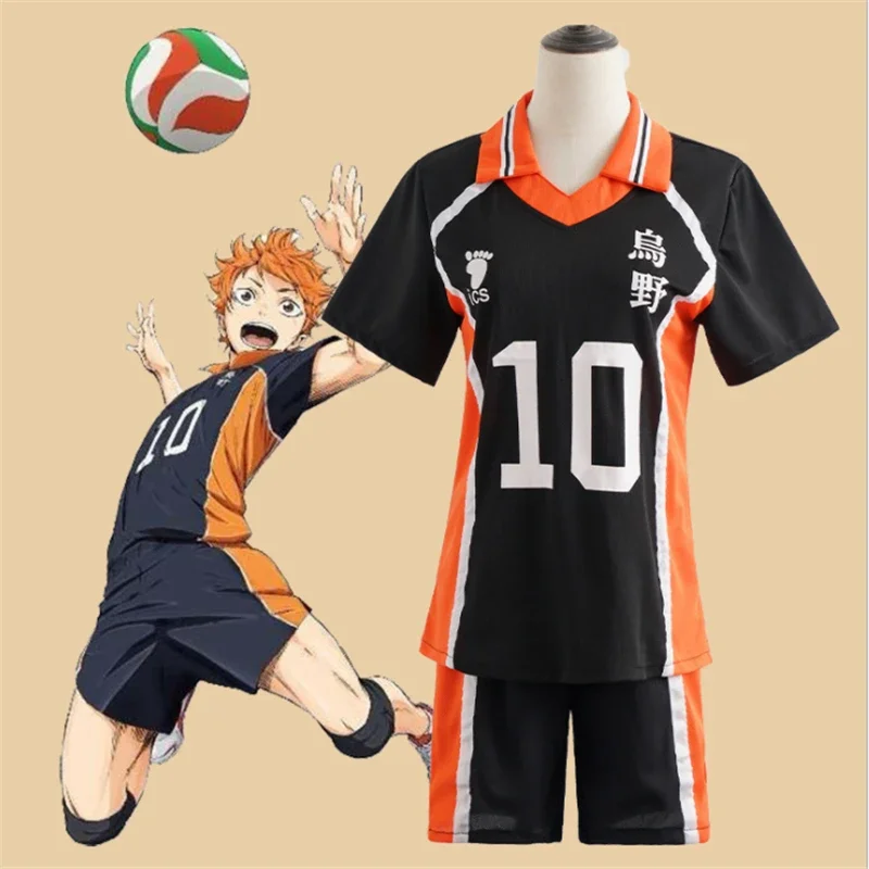 Cos darček haikyu kostuum anime karasuno middelbare škola volejbalclub hinata shyouyou športového truien dun uniforma pak