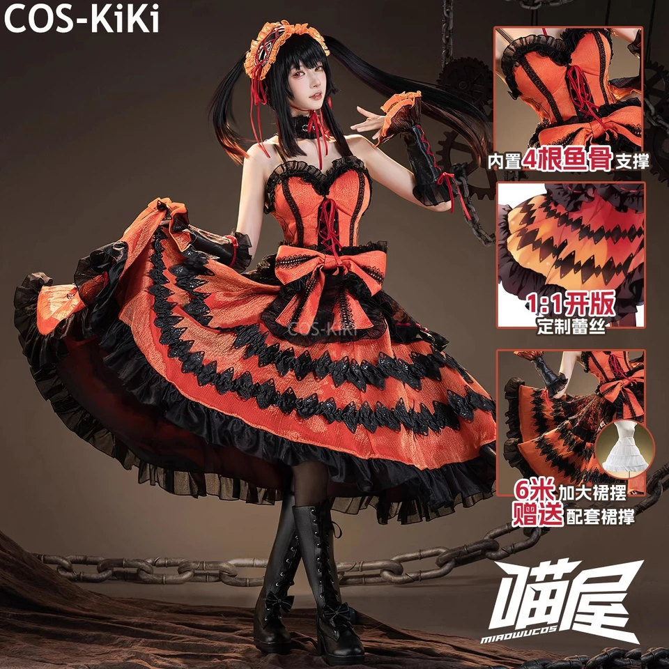 Cos-kiki Dátum Živé tokisaki kurumi krásne lolita šaty jednotné elegantné cosplay kostýmy Halloween Party rola hre outfit women