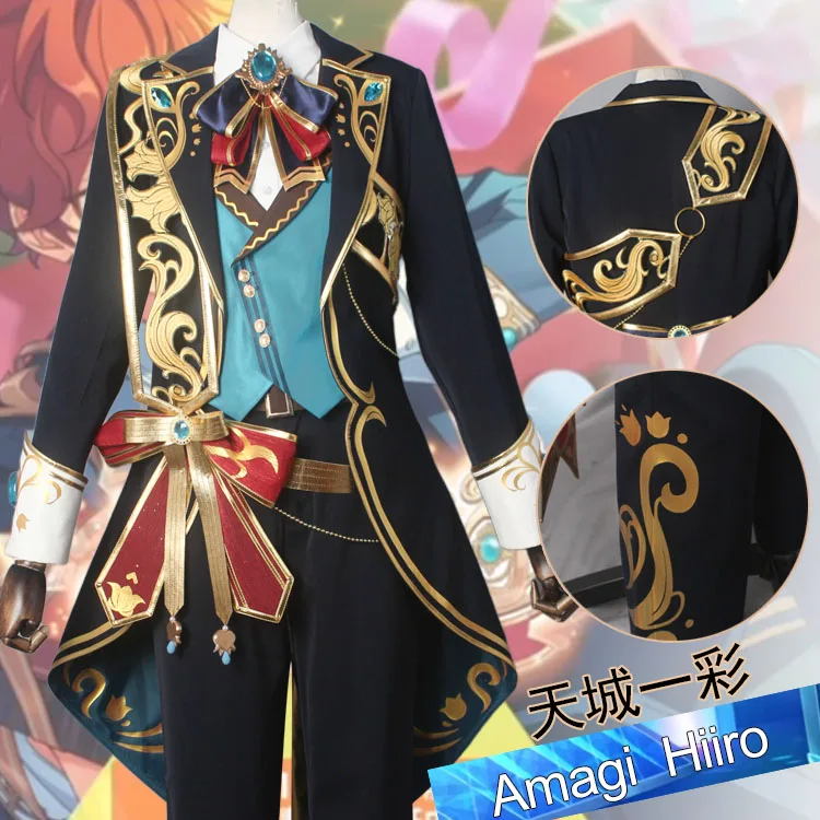 Cos-Kiki Ensemble Stars 2 Amagi Hiiro Vymenovanie času Game Suit Cosplay kostým nádherný uniforma Halloween Party Outfit