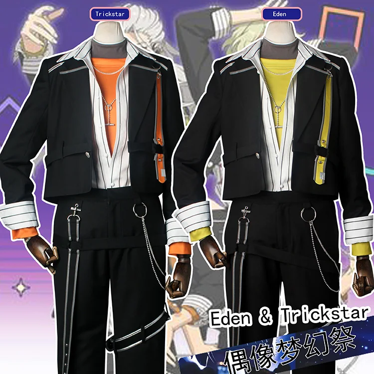 Cos-Kiki Ensemble Stars 2 Eden & Trickstar CoVersong05 Tomoe Hiyori/Saegusa Ibara/Isara Mao Game Suit Nádherný kostým Cosplay