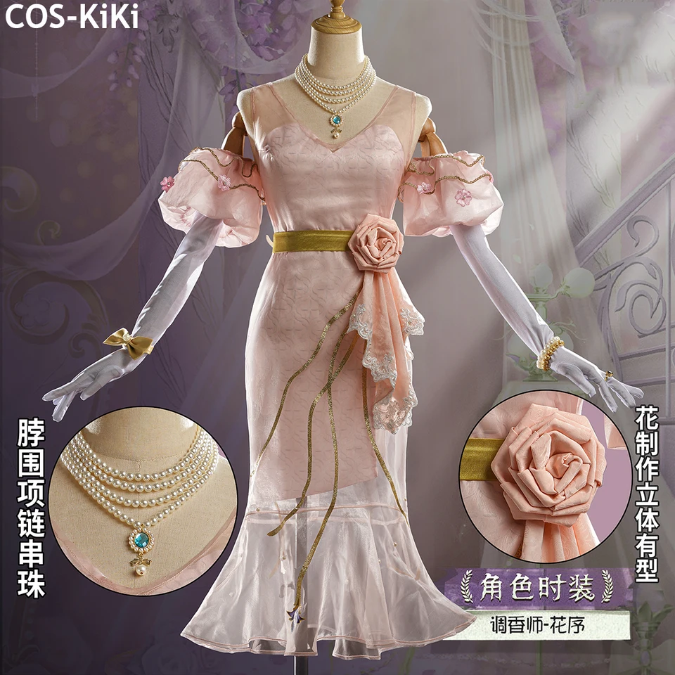 Cos-Kiki Identity V Vera Nair Perfummer Fashion Game Suit Elegantné šaty Cosplay kostým Halloween Party rola hre