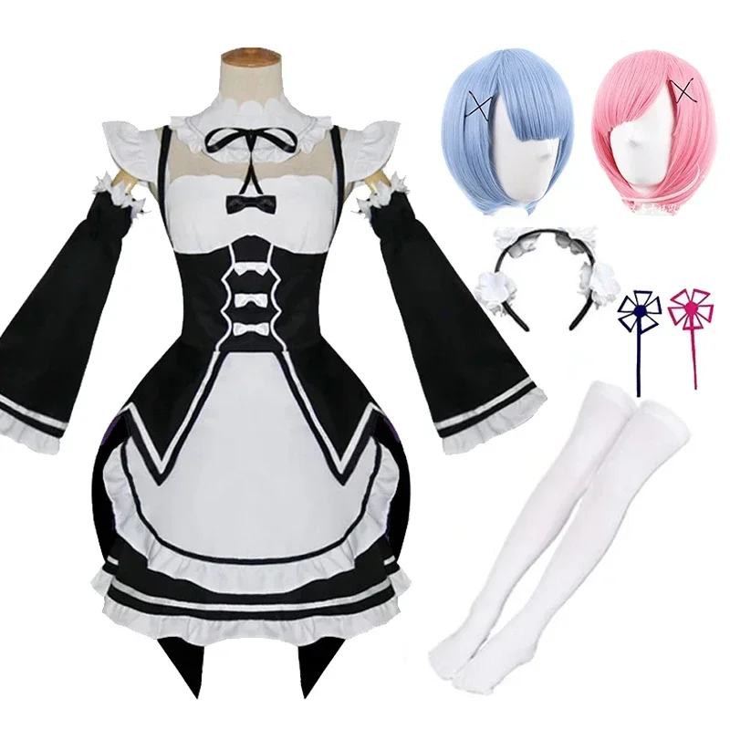 Cosbao Anime Re Life v inom svete ako kostýmy Zero Ram/Rem Cosplay