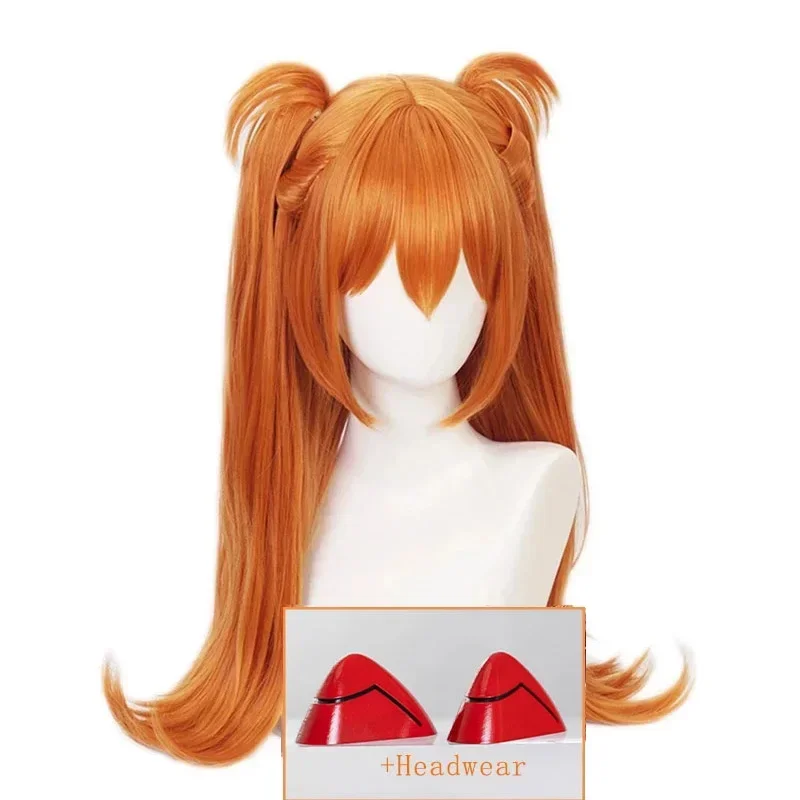Cosdea Anime Asuka Langley Soryu Cosplay parochňa Dlhodobý oranžový tepelný kostým Syntetické vlasy Ženy hlavy