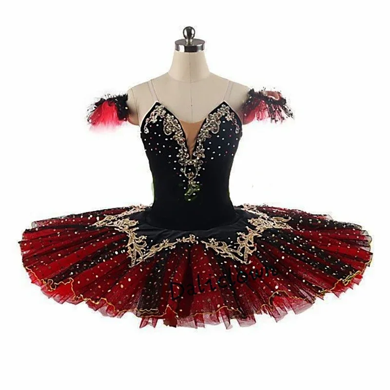 Cosdea Black Red Professional Tutu la esmeralda Performance balet tutu tanier Pancake tutu šaty dievčatka pre deti balerína Party co