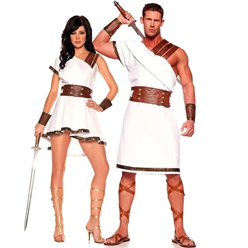 Cosdea karneval Halloween pár grécky mýtus kostým rímsky egyptský bojovník gladiátor cosplay frajersty šaty
