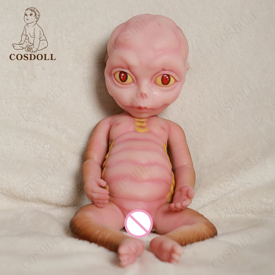 Cosdoll 35 cm Reborn Baby Doll Celo telo mäkké silikónové heterotypické bábiky Boy škaredý mimozemský štýl narodeninové darčeky hračky pre deti