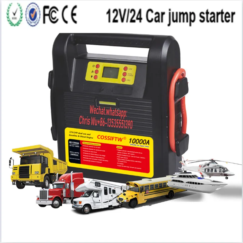 Cosiftw 12/24V 168000 mAh skokový štartér 10000a vrchol pre dieselový nákladný automobil