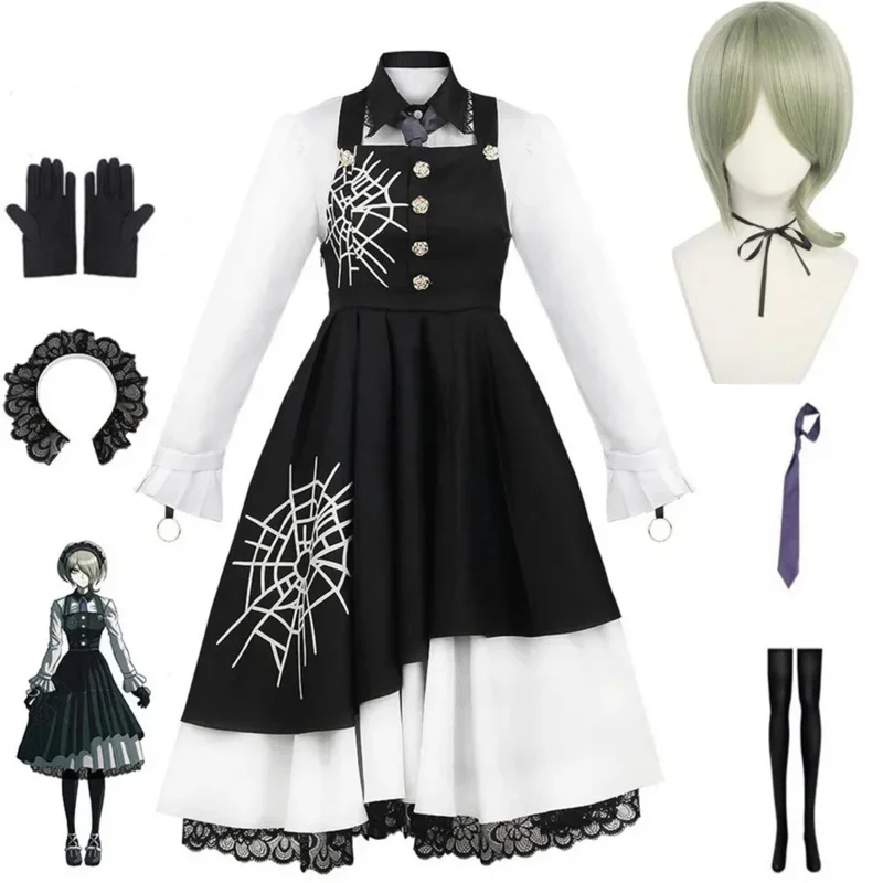 Cosjie Anime New Danganronpa v3 Tojo Kirumi Cosplay kostým parochne Parochne uniforma slúžky oblečenie Halloween Carnival