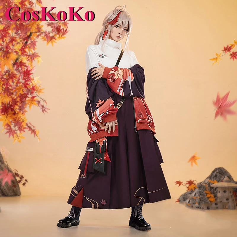 Coskoko kaedehara kazuha cosplay anime genshin dopad kostým derivát denné opotrebenie módne športové neformálne oblečenie haori kabát nový