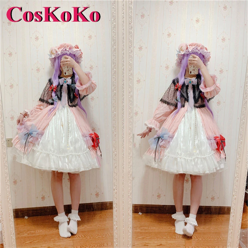 Coskoko patchouli vedomosti Cosplay anime hra Touhou Project kostým nádherné sladké šaty Halloween Party Role Play