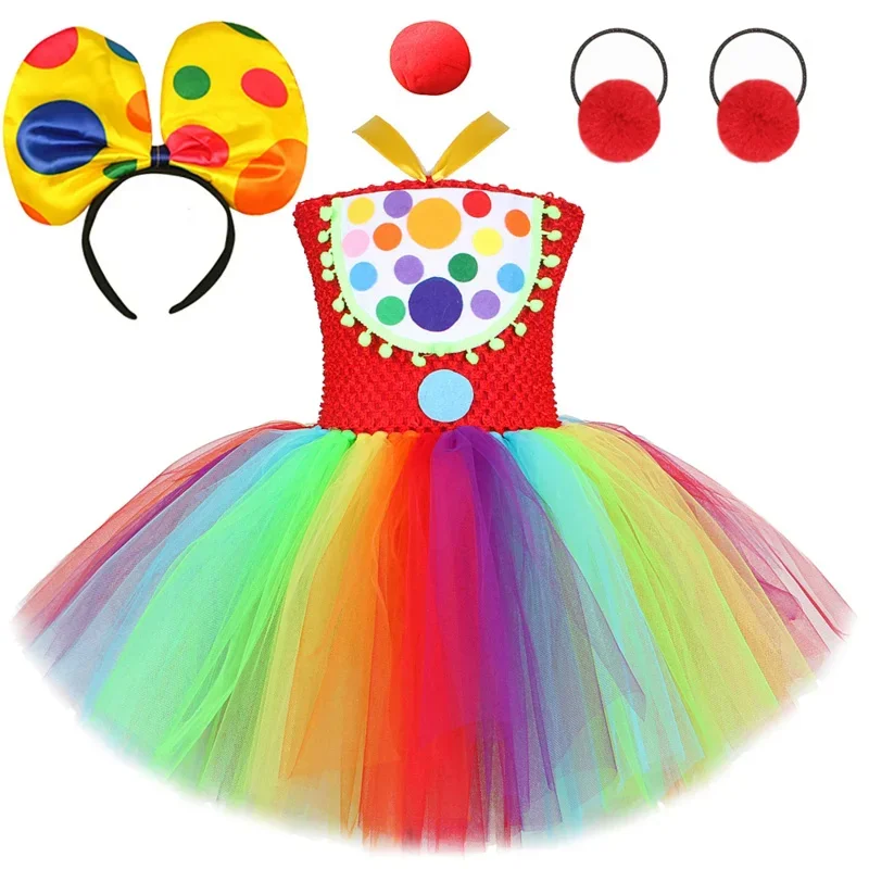 COSL120 Dúhový klaun Halloween kostým pre dievčatá Pennywise Tutu šaty pre deti vianočné oblečenie pre deti vianočné oblečenie pre deti narodeninovú oslavu