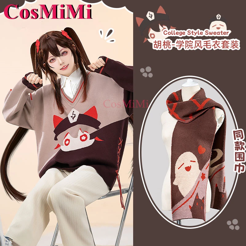 Cosmimi Hu Tao Cosplay Game Genshin Impact Costy Periférny produkt módny sveter v štýle Sweár