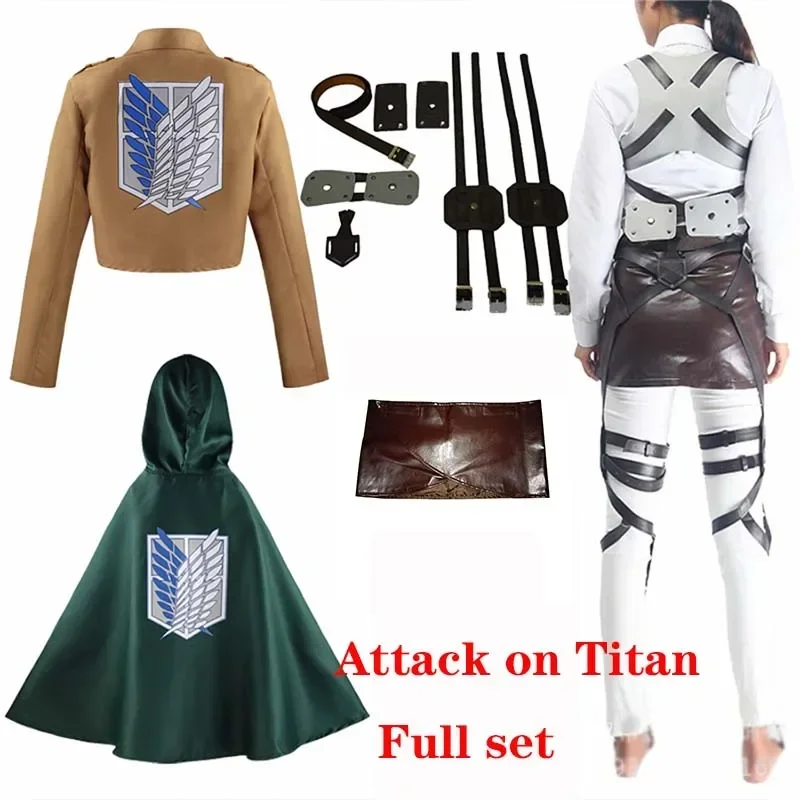Cosplay Anime Attack na Titan Shingeki no Kyojin Cosplay Cosplay kostým Recons Corps Outfits Outfits Recon Corps Belt AOT plnú set 202 l