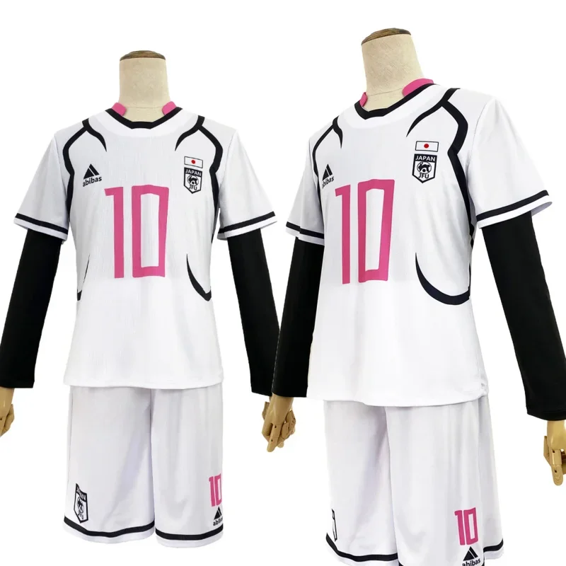 Cosplay Anime Blue Lock Sport kostým Sae Shidou Aiku U20 futbal unisex biely tím Uniforma Halloween Dress Up Party Mn8