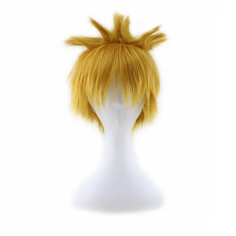 Cosplay anime cosplay citrónová žltá horúca obloha Styling hlava Naruto cos parochňa žltá parochňa s vysokou teplotou vlákna s plnou hlavou