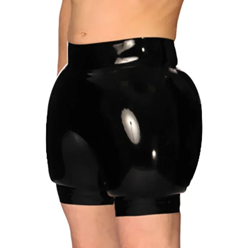 Cosplay gummi čierny nafukovací sexy latex boxer kraťas