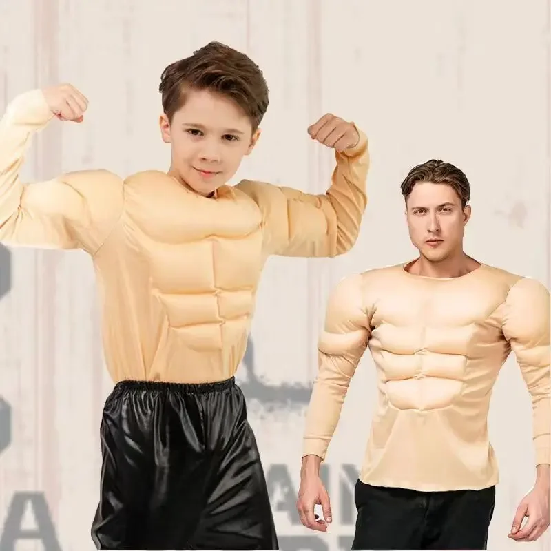 Cosplay Kids Dospelí chlapci chlapci svalové tričko Kostým deti zápasník Halloween Karneval kostýmy Obliekanie párty školská scéna