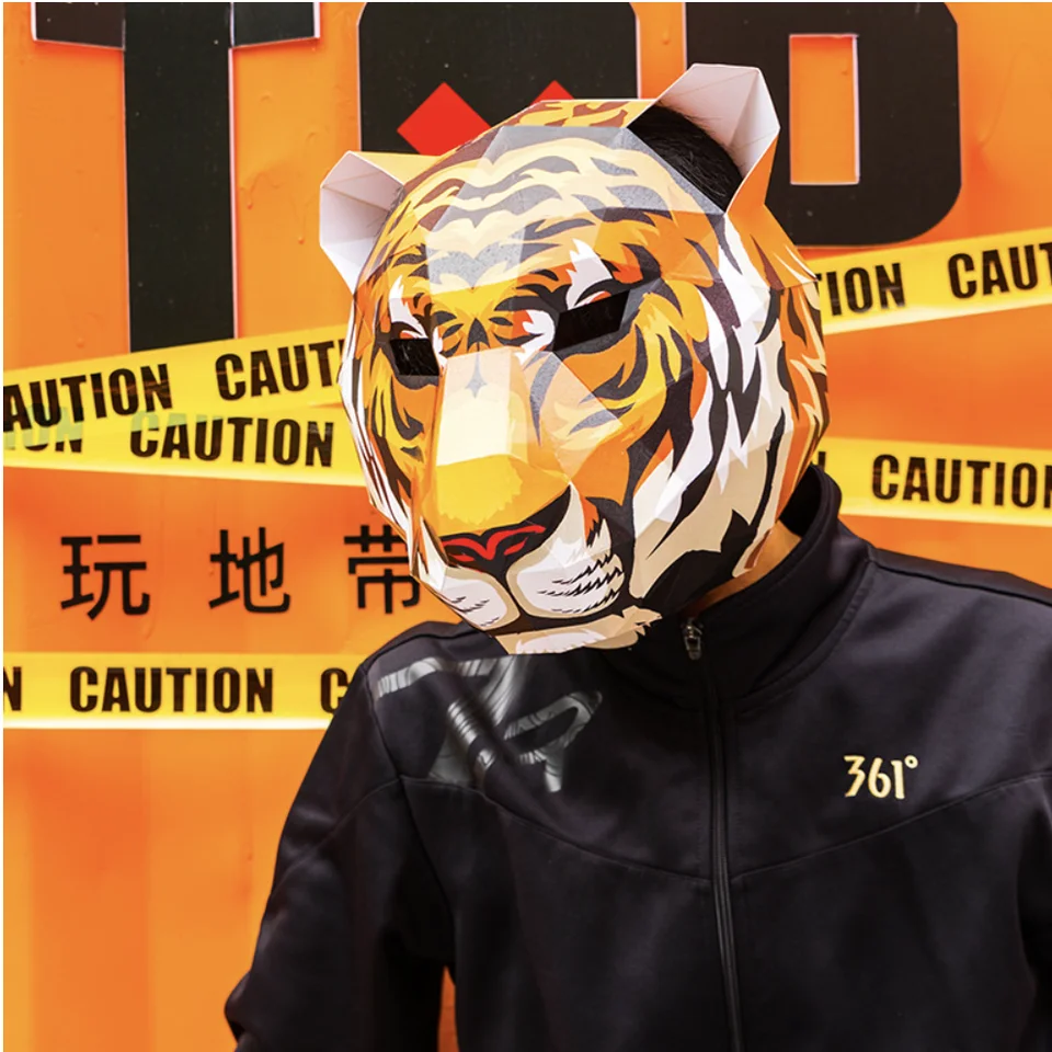 Cosplay masky Halloween Party Mask Supplies Panda Bear kostým hlava kapucňa 3D papierový model DIY karikatúra ručne vyrobená tvár Cosplay hračky