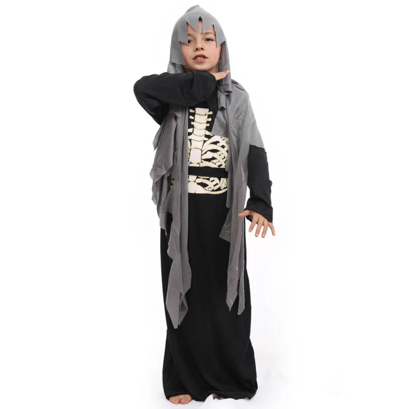 Cosplay New Halloween Detský cos cos kostýmový sviatok Performance oblečenie lebky duchovné oblečenie s kostrou tlakovou atmosférou clo