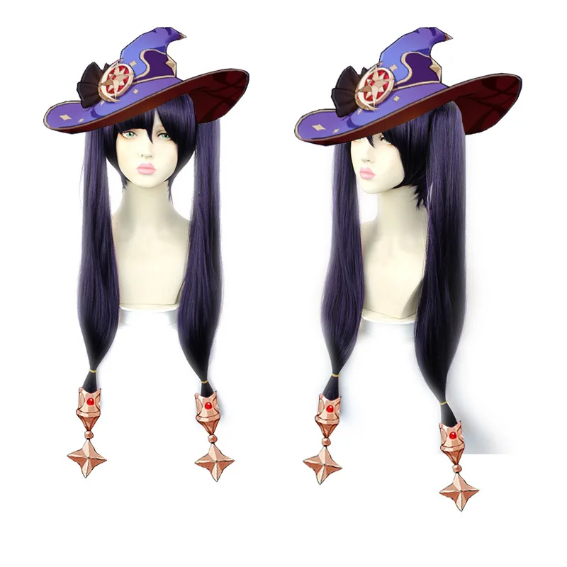 Cosplay Original Cos God Wig Mona Parochná hviezda Sky Sky Splave Goggles Tajomný astrológ Čierny Purple Double Spar